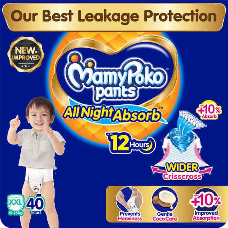 Mamypoko All Night Absorb Pant Style Diaper | 2XL | 40 pcs