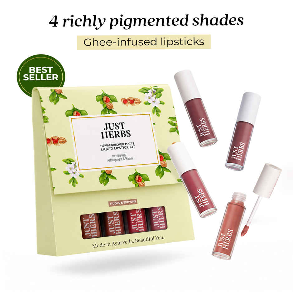 Just Herbs Herb Enriched Matte Liquid Lipstick | Ayurvedic | Red & Bold | Hydrating & Lightweight