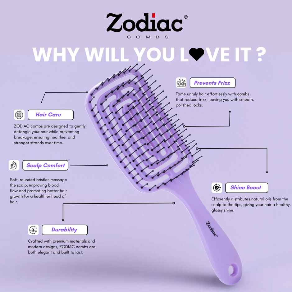 Zodiac Paddle Pop Hair Brush | Frosty Lilac