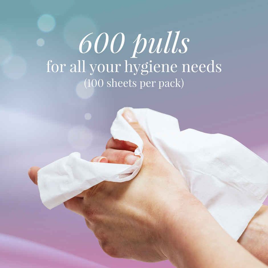 Origami Soft Facial Tissues, Buy 3 Get 3 Free (Pack of 6), 100 pulls in each pack