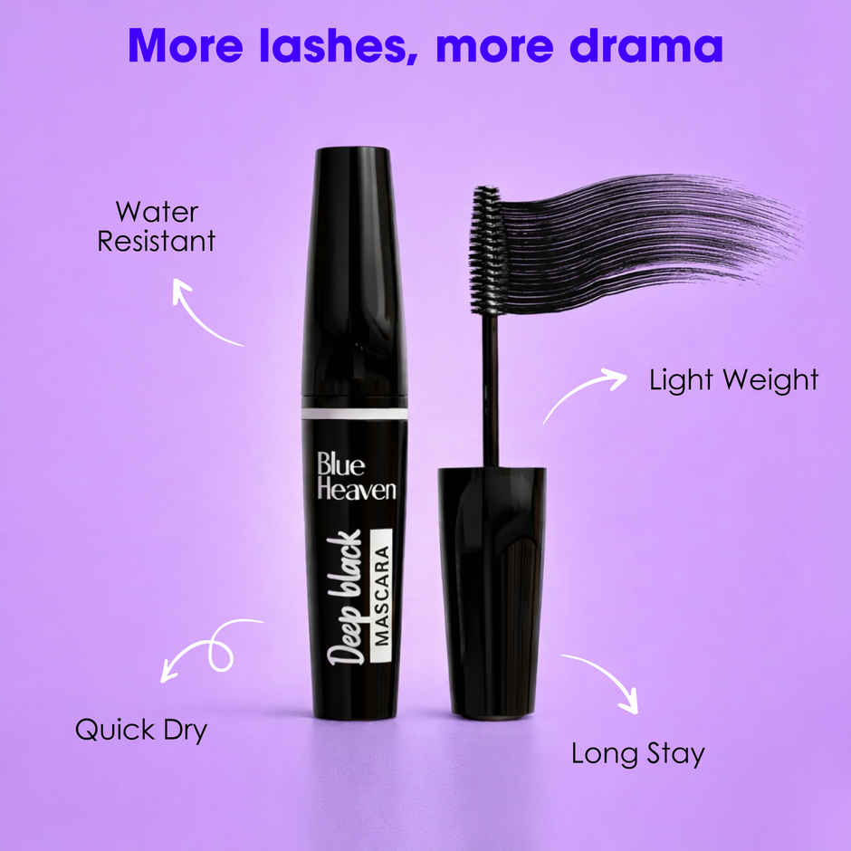 Blue Heaven Glam Ready Beauty Gift Set With Pouch - Lipstick, Eyeliner, Mascara, Perfume, Sunscreen