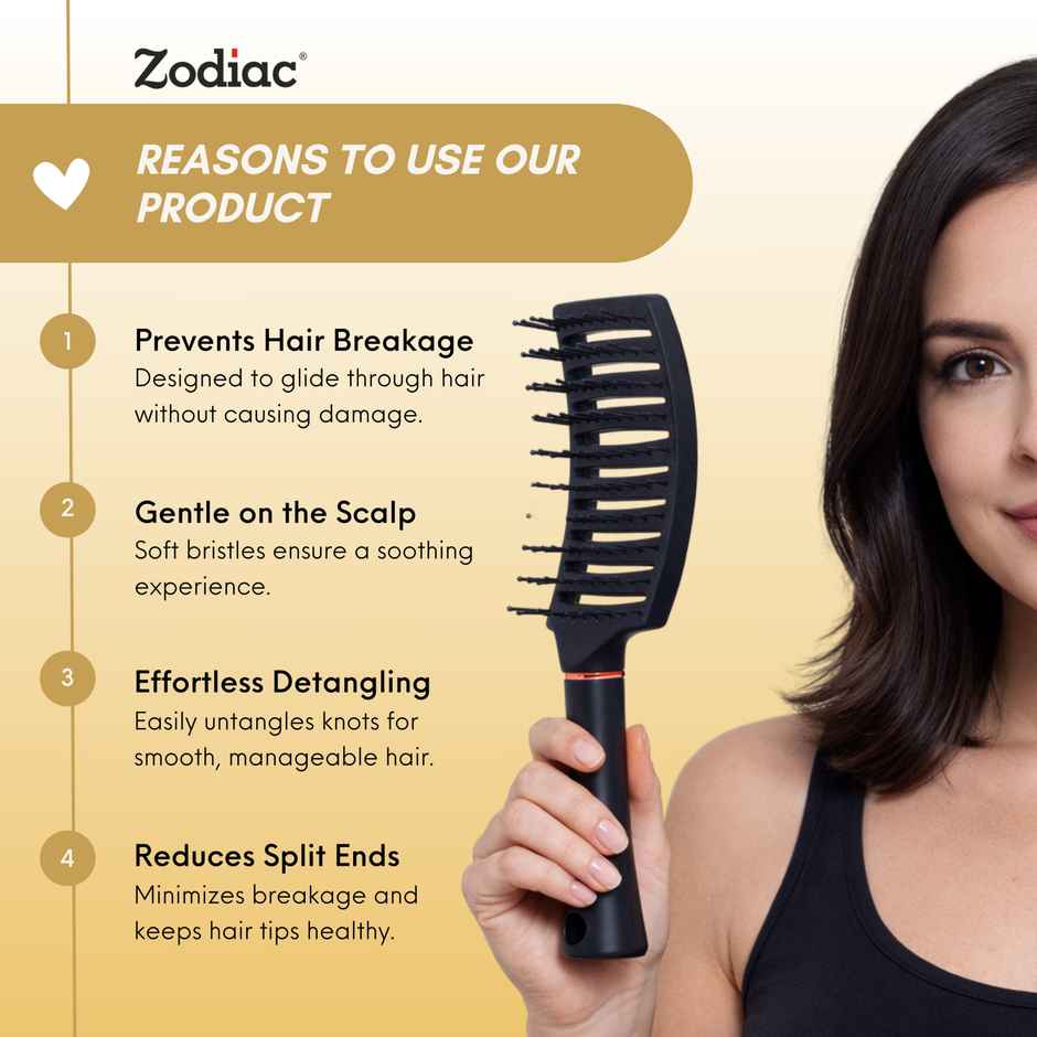 Zodiac Swiss Vent Hair Brush | Black Matt