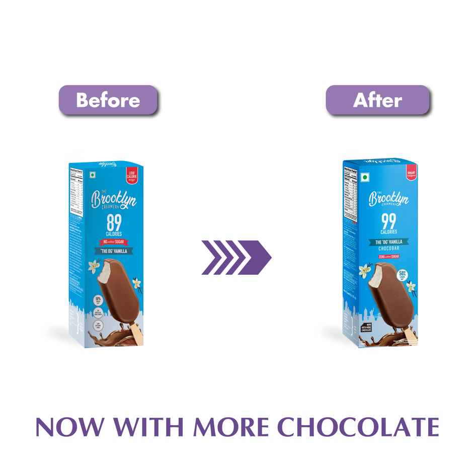 The Brooklyn Creamery 'OG' Vanilla Chocobar Ice Cream|Low Calorie Zero Added Sugar