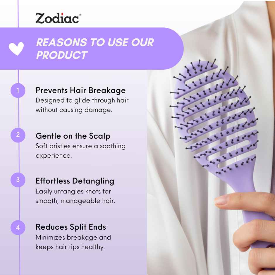 Zodiac Oval Pop Hair Brush | Frosty Lilac