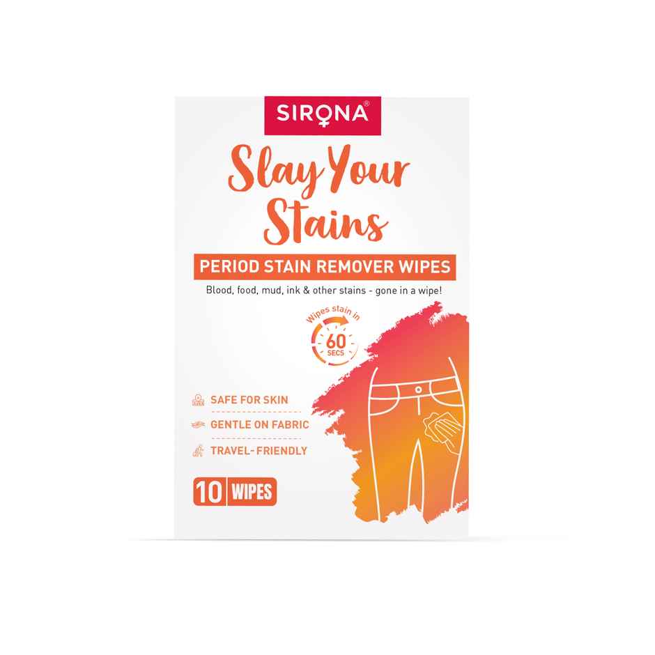 Sirona Period Stain Remover Wipes | Instant Stain Remover | Fabric Wipes for Fresh Blood Stains