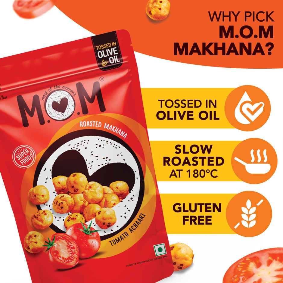 MOM - Tomato Achaari Roasted Makhana| Source of Protein | No Palm Oil