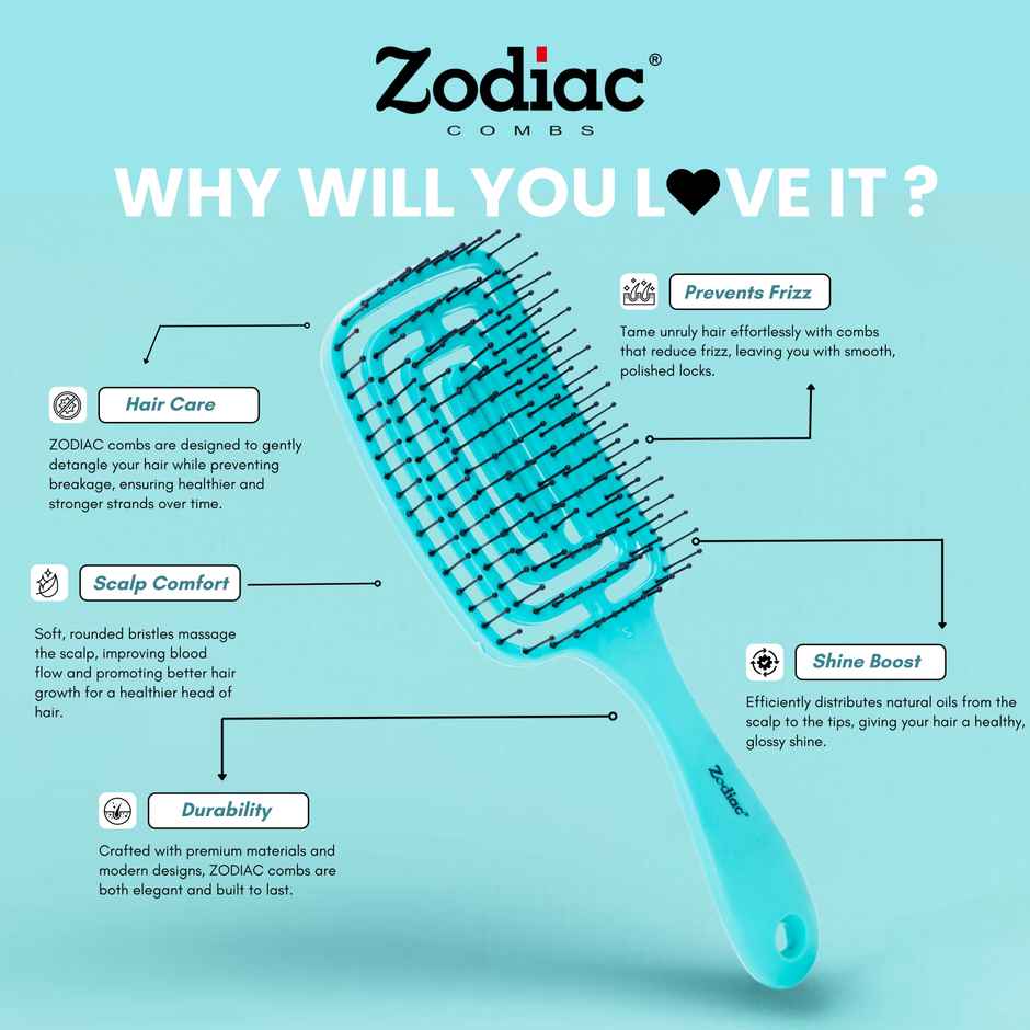 Zodiac Paddle Pop Hair Brush | Mystic Green