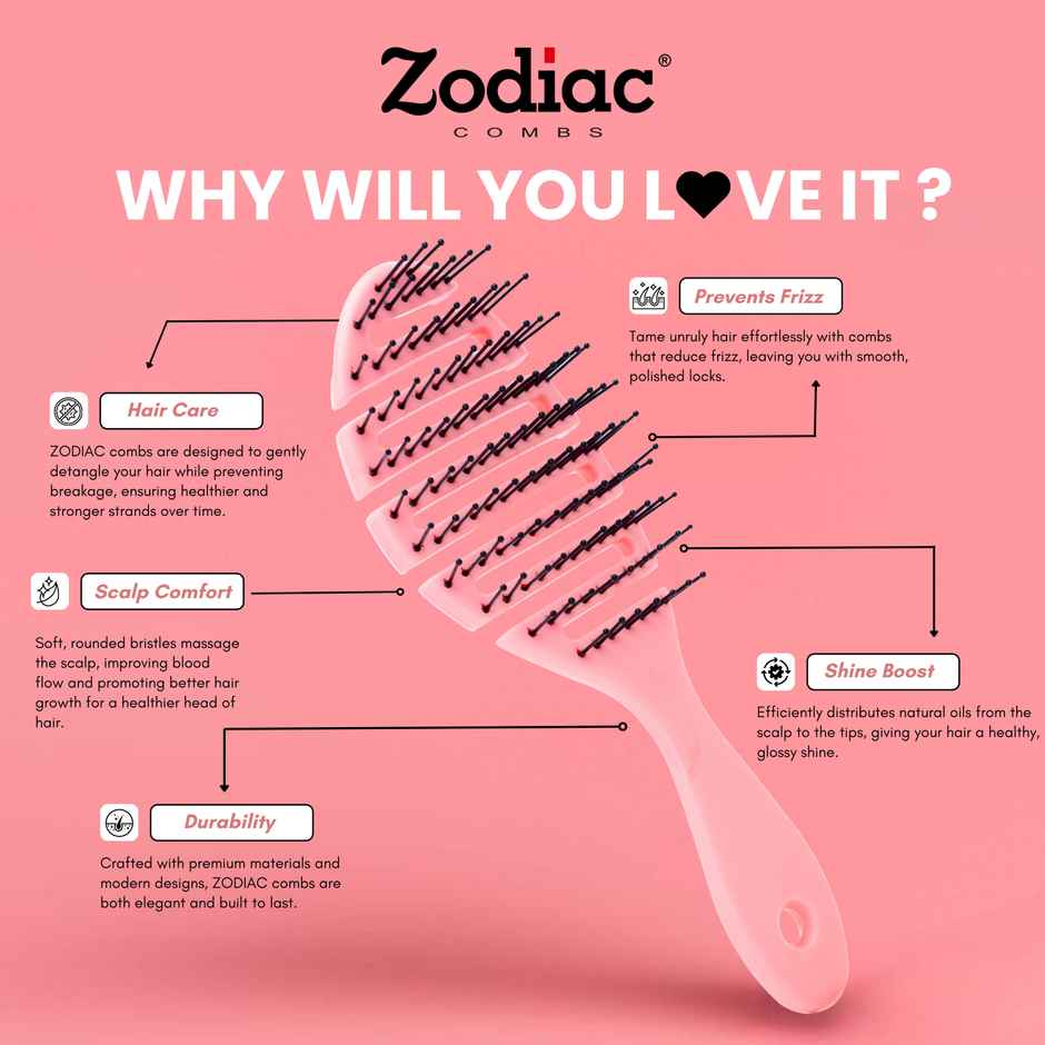 Zodiac Oval Pop Hair Brush | Candy Pink