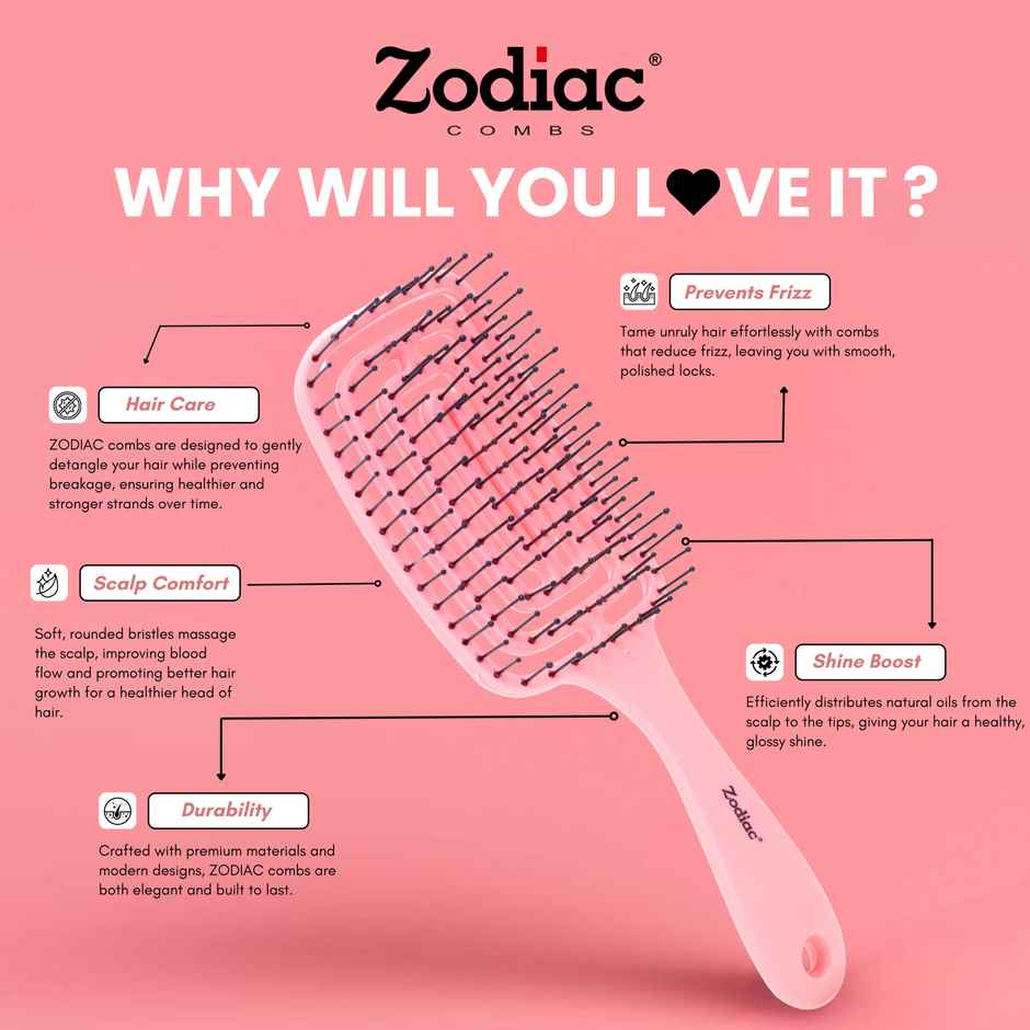 Zodiac Paddle Pop Hair Brush | Candy Pink