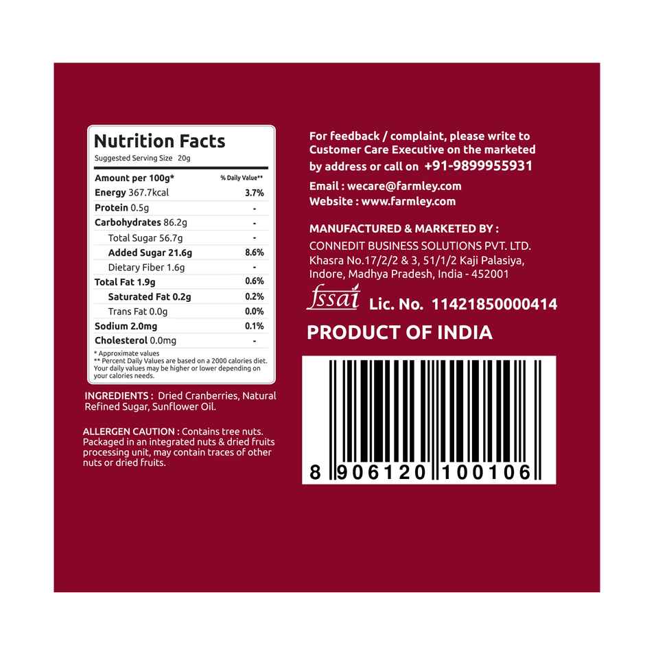 Farmley Premium California Natural Dried Cranberry