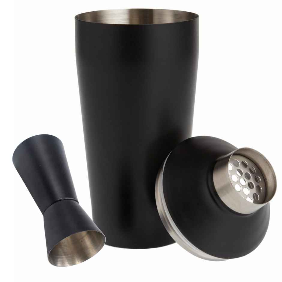 Cocktail Shaker With Peg Measure | Matte Black | 750 ml | Happyware