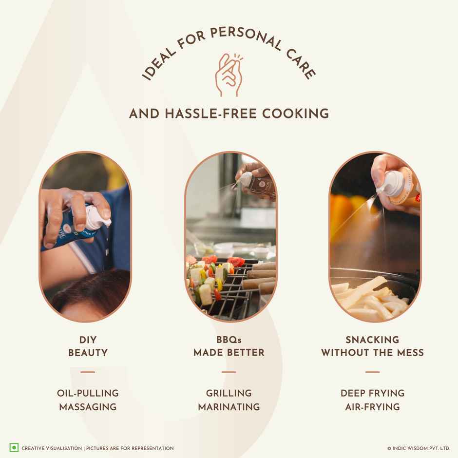 Indic Wisdom Nava Spray - Mustard Wood Pressed Oil (Spray for cooking)