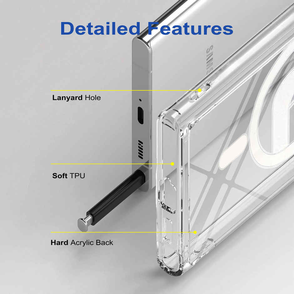 Zapcase Back Cover for Samsung Galaxy S22 Ultra 5G | MagSafe-Clear