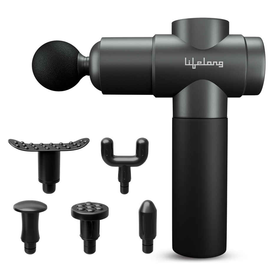 Lifelong Percussion Massage Gun | Full Body Pain Relief | Rechargeable | 6 Heads | Portable