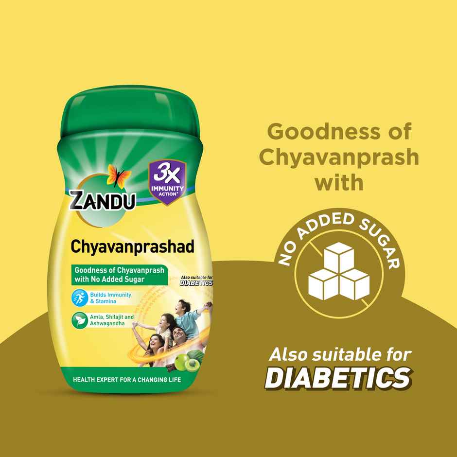 Zandu Chavanprashad Sugar Free Chyawanprash with Amla, No Added Sugar, Ashwagandha & Shilajit