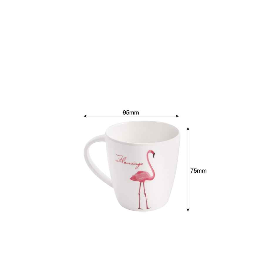 Cello Melamine Joycee Mugs, 200ml, Flamingo design (Set of 4)