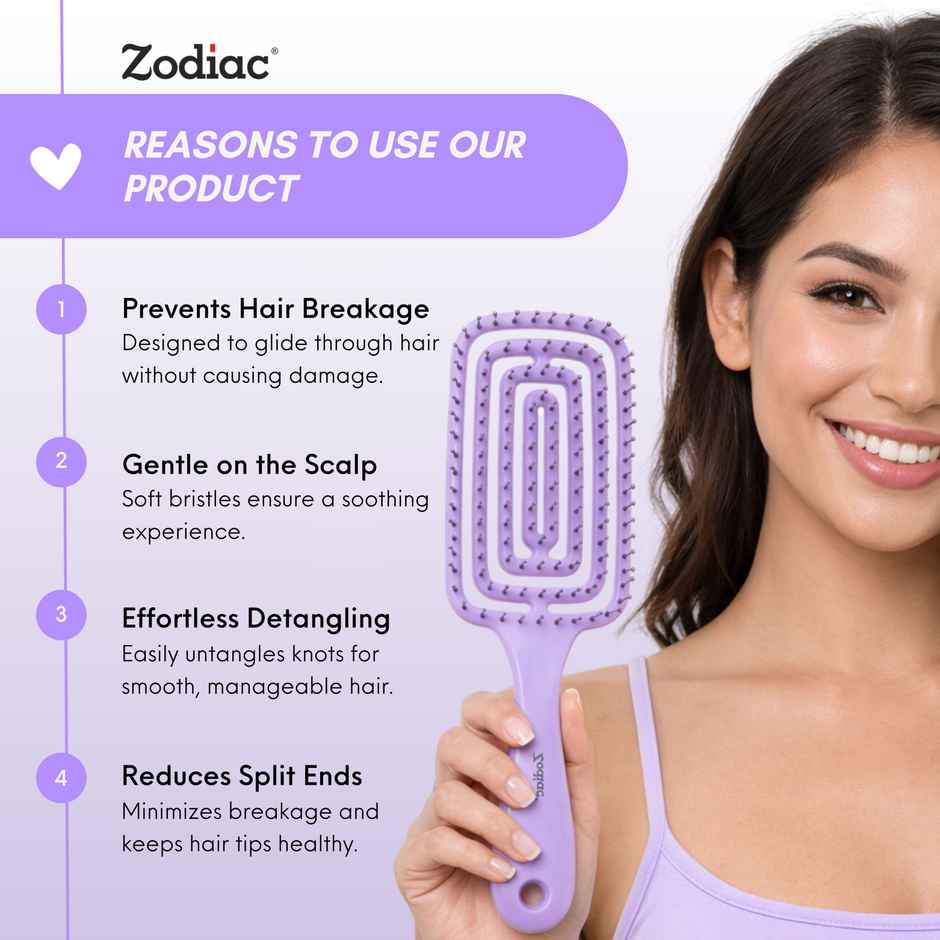 Zodiac Paddle Pop Hair Brush | Frosty Lilac
