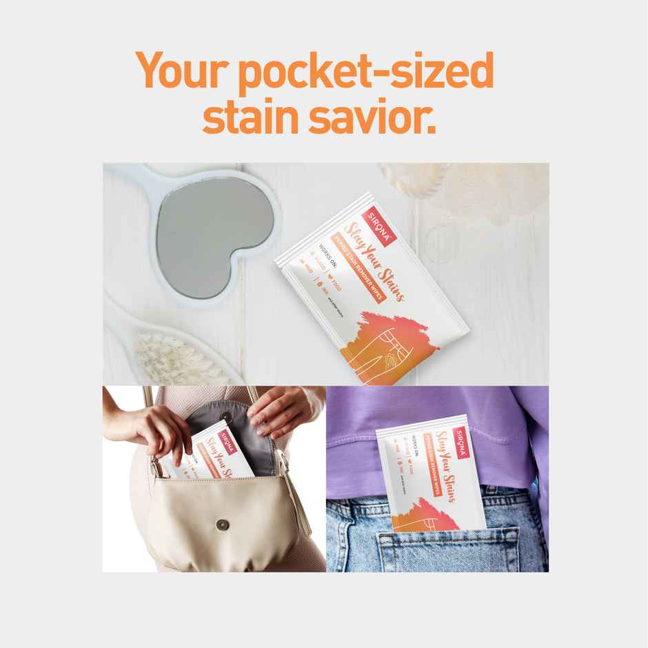 Sirona Period Stain Remover Wipes | Instant Stain Remover | Fabric Wipes for Fresh Blood Stains