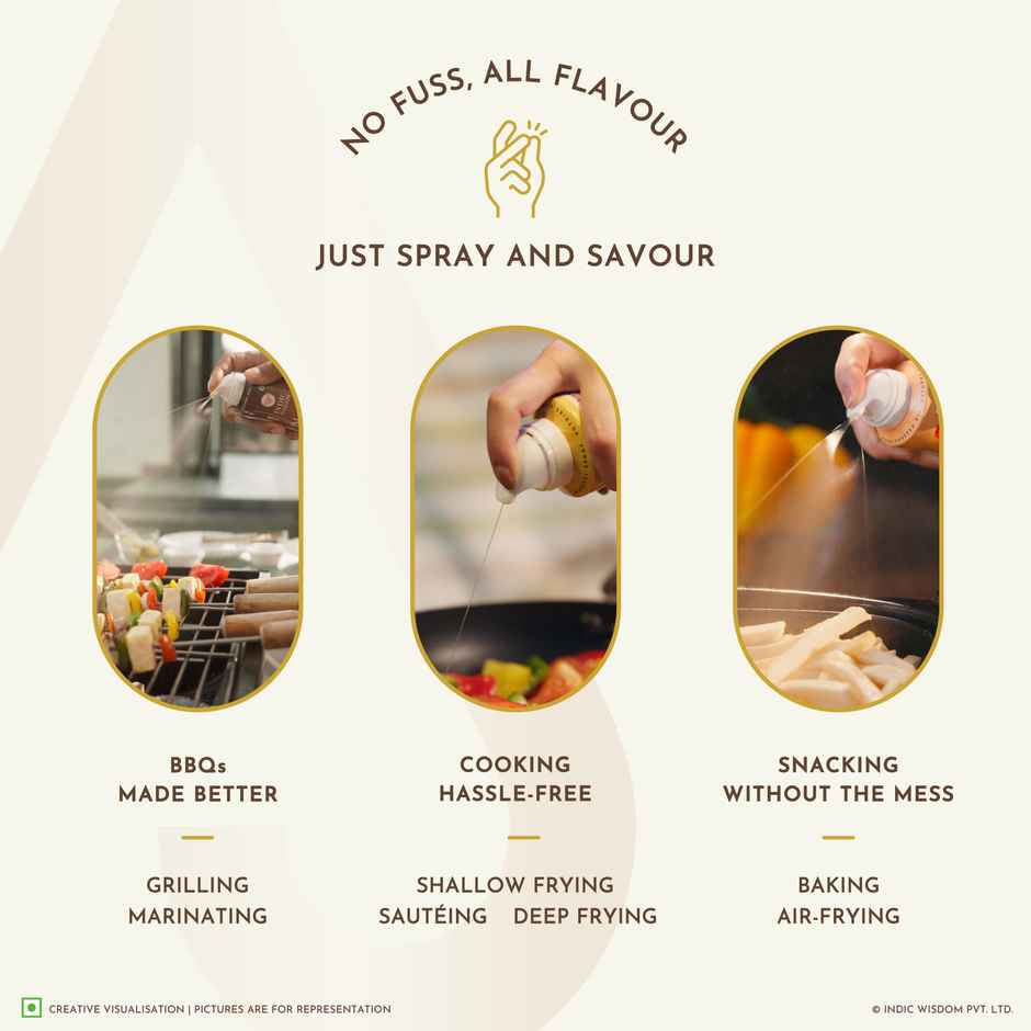 Indic Wisdom Nava Spray - Groundnut Wood Pressed Oil (Spray for cooking)