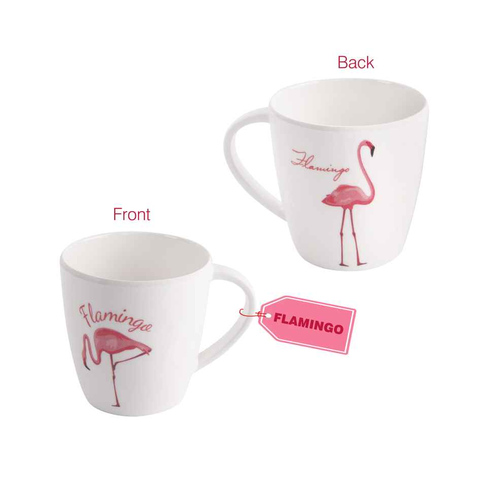 Cello Melamine Joycee Mugs, 200ml, Flamingo design (Set of 4)