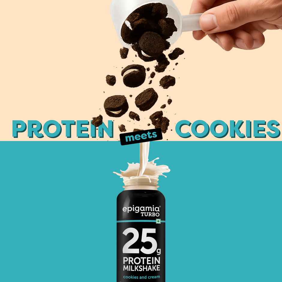 Epigamia Turbo Cookies and Cream Protein Milkshake