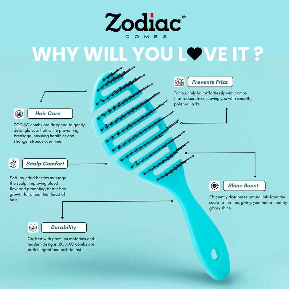 Zodiac Oval Pop Hair Brush | Mystic Green