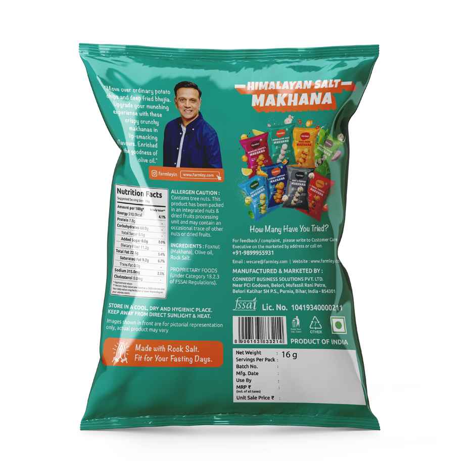 Farmley Himalayan Salted Makhana Roasted In Olive Oil