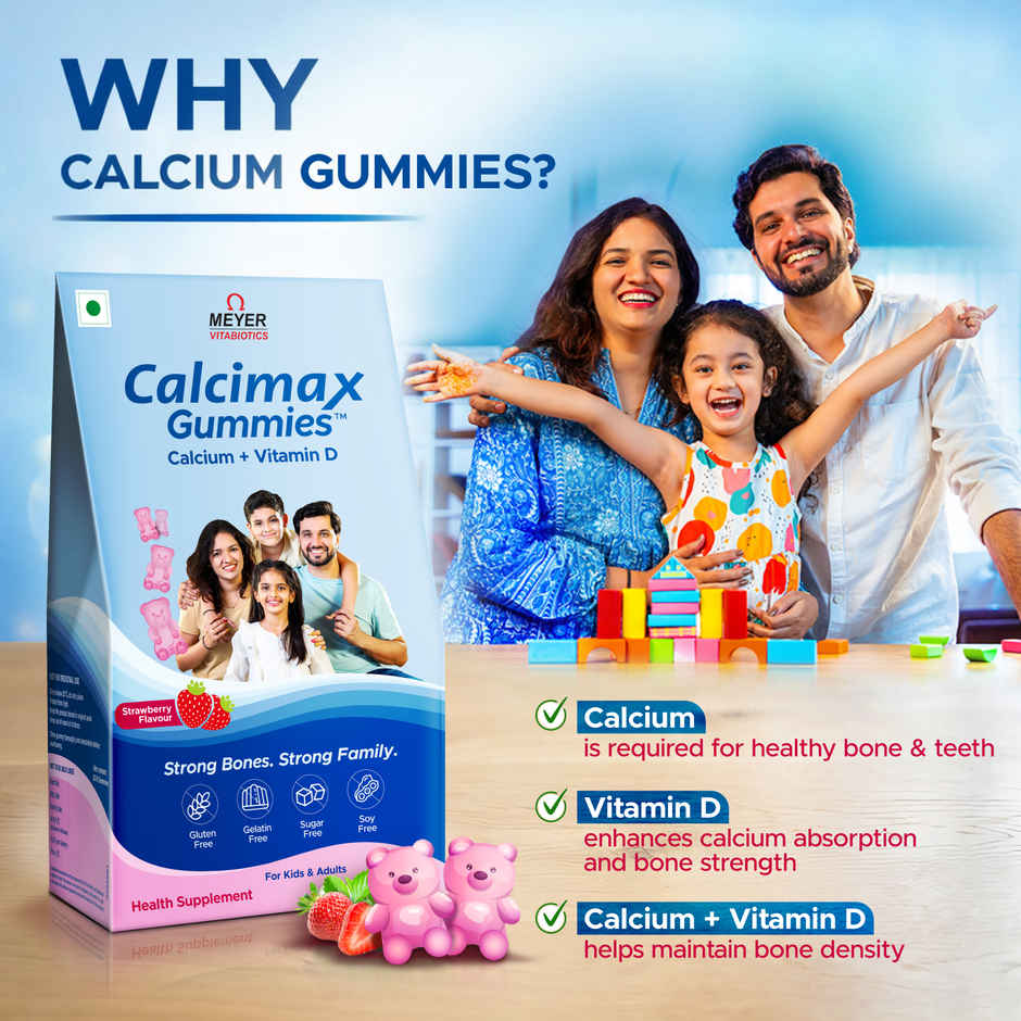 Calcimax Calcium Gummies with Vitamin D3 | Bone Strength and Immunity Support
