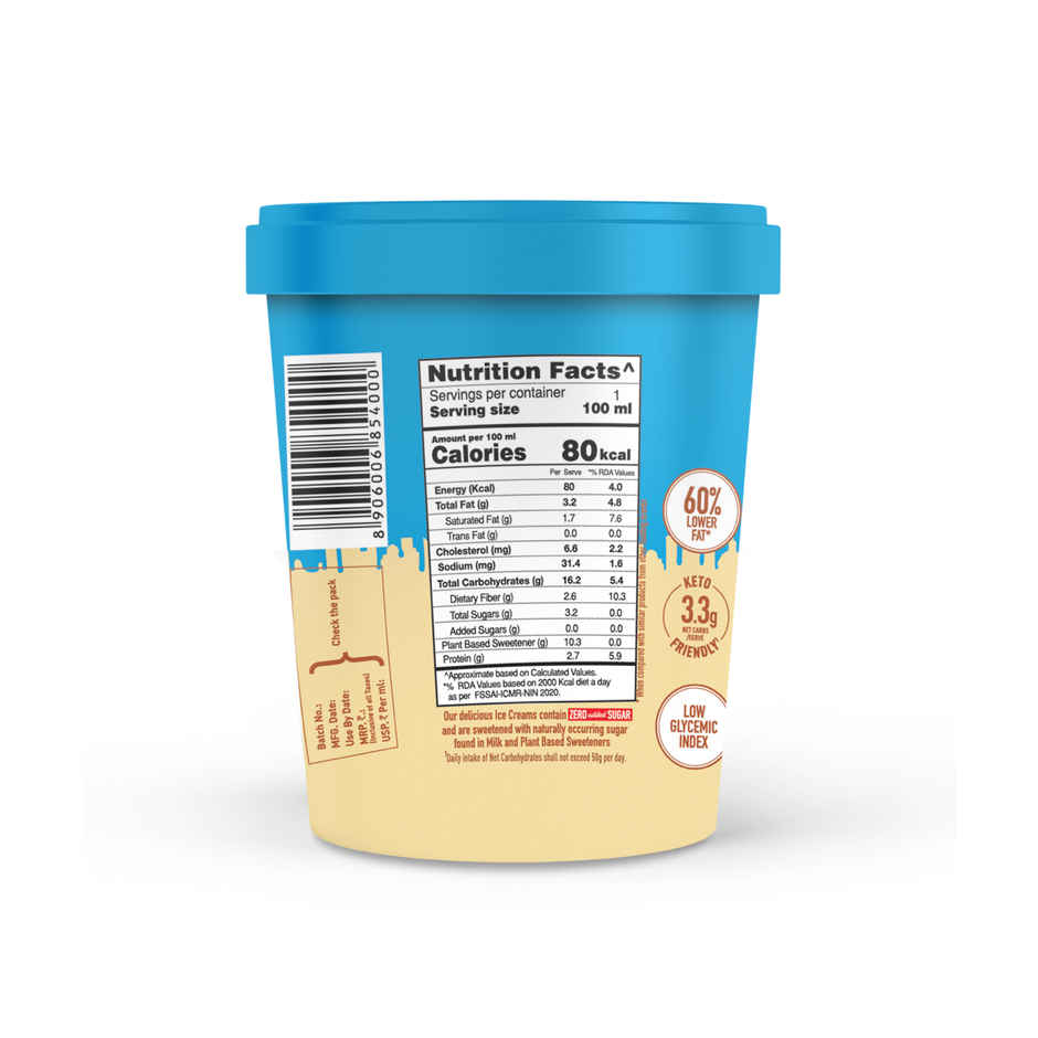 The Brooklyn Creamery Brooklyn Bridge Butterscotch Ice Cream Cup |Low Calorie Zero Added Sugar