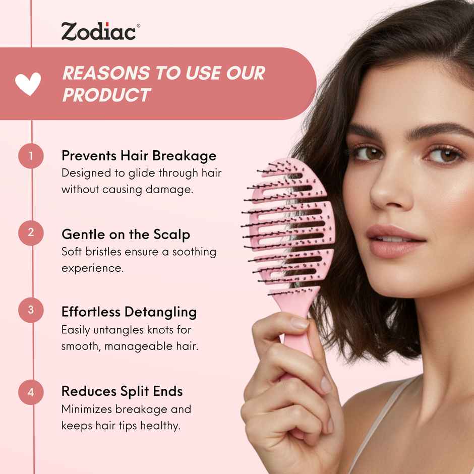 Zodiac Oval Pop Hair Brush | Candy Pink