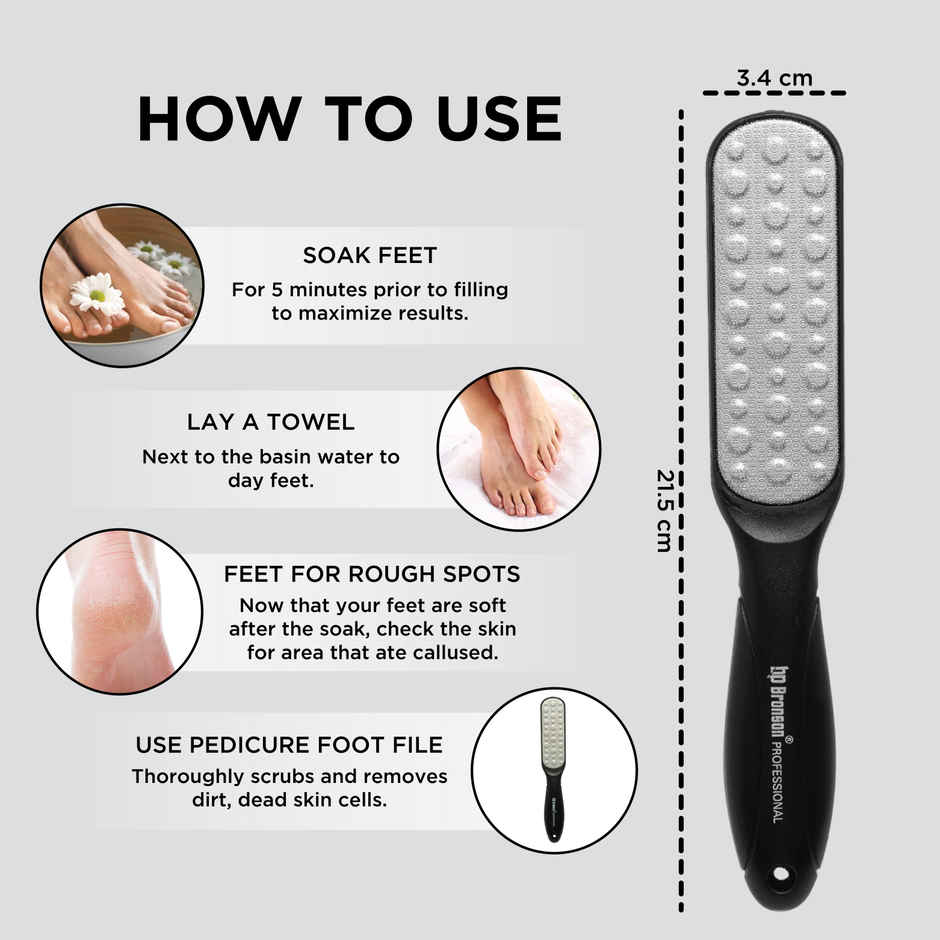 Bronson Professional Callus Remover Foot Scrubber For Pedicure Spa Treatment - Color May Vary