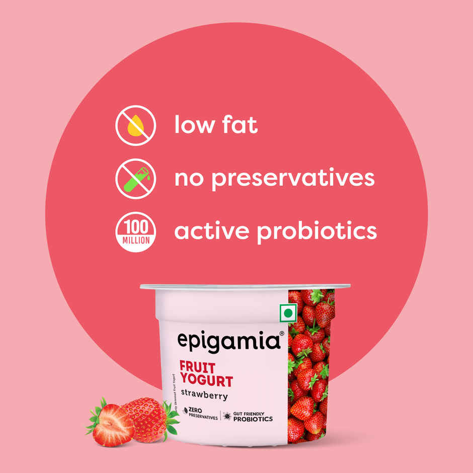 Epigamia Fruit Yogurt- Strawberry Combo