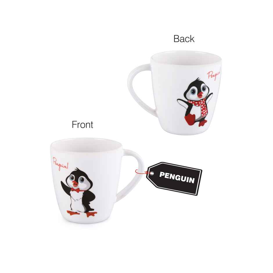 Cello Melamine Joycee Mugs, 200ml, Penguin design(Set of 4) |