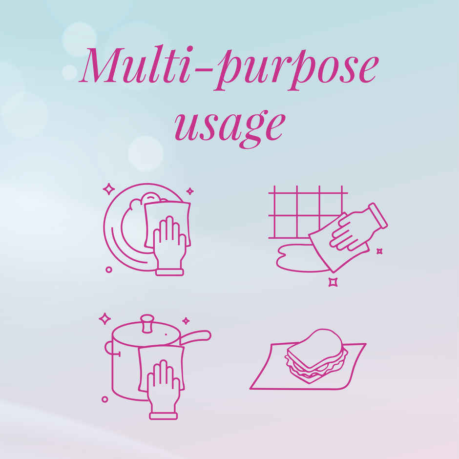 Origami 1Ply Lucart Reusable Kitchen Towels, Sponge-Like Absorption & Pure Cellulose, 48 Pulls