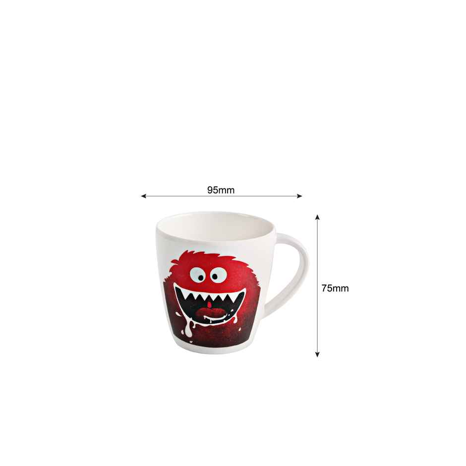Cello Melamine Joycee Mugs, 200ml, Milk Monster design(Set of 4) | Assorted 