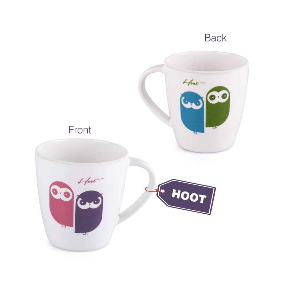 Cello Melamine Joycee Mugs 200ml | Set of 4 (Colour May Vary)