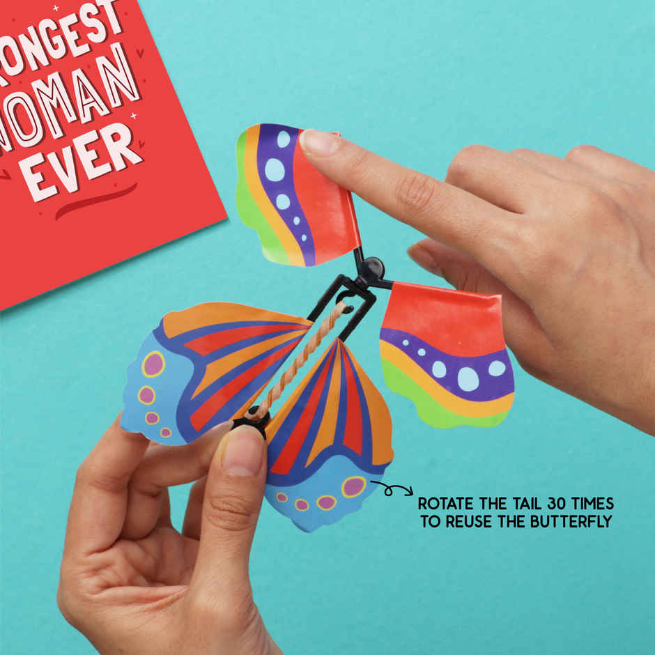 Women's Day Butterfly Card | Unique Card with a Surprise Flying Butterfly Inside | Oye Happy