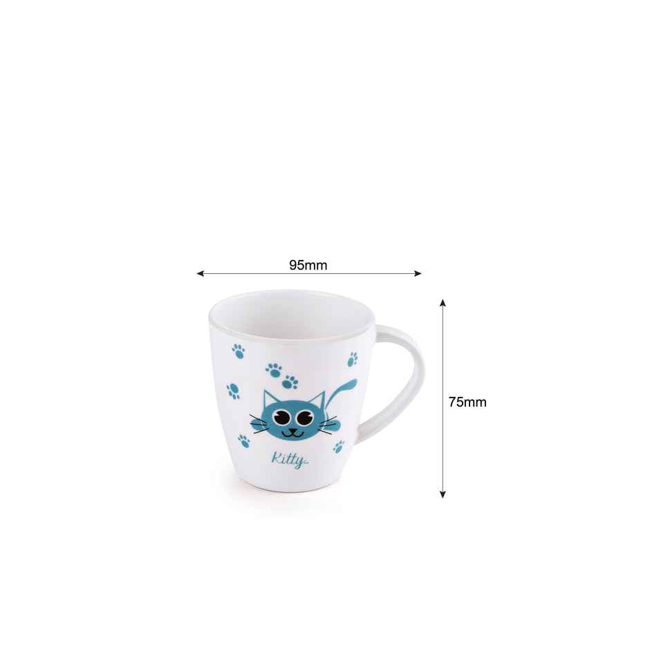 Cello Melamine Joycee Mugs, 200ml, Kitty design(Set of 4) |