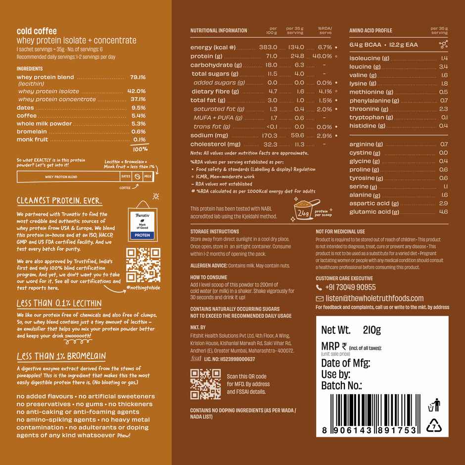 The Whole Truth Cold Coffee Whey Pack of 6