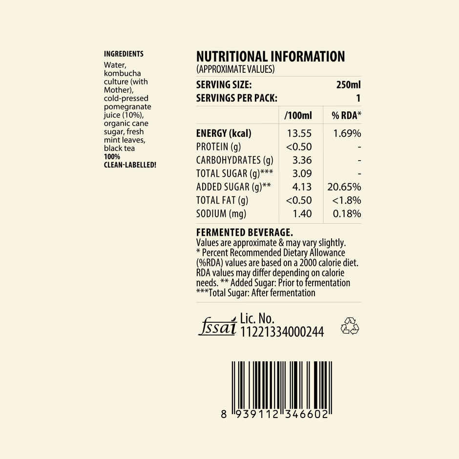 Local Ferment Co. Pomegranate Mint Kombucha