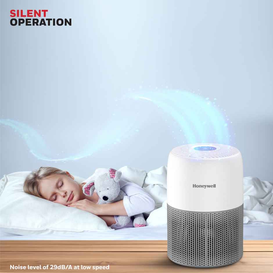 Honeywell Air Purifier for Home & Office, 3-in-1 filter, H13, HEPA,  Activated Carbon Filter, Removes 99.99% Pollutants, Allergens, Pet Danger, Smoke, Dust & Pollens - Air touch V1 - White
