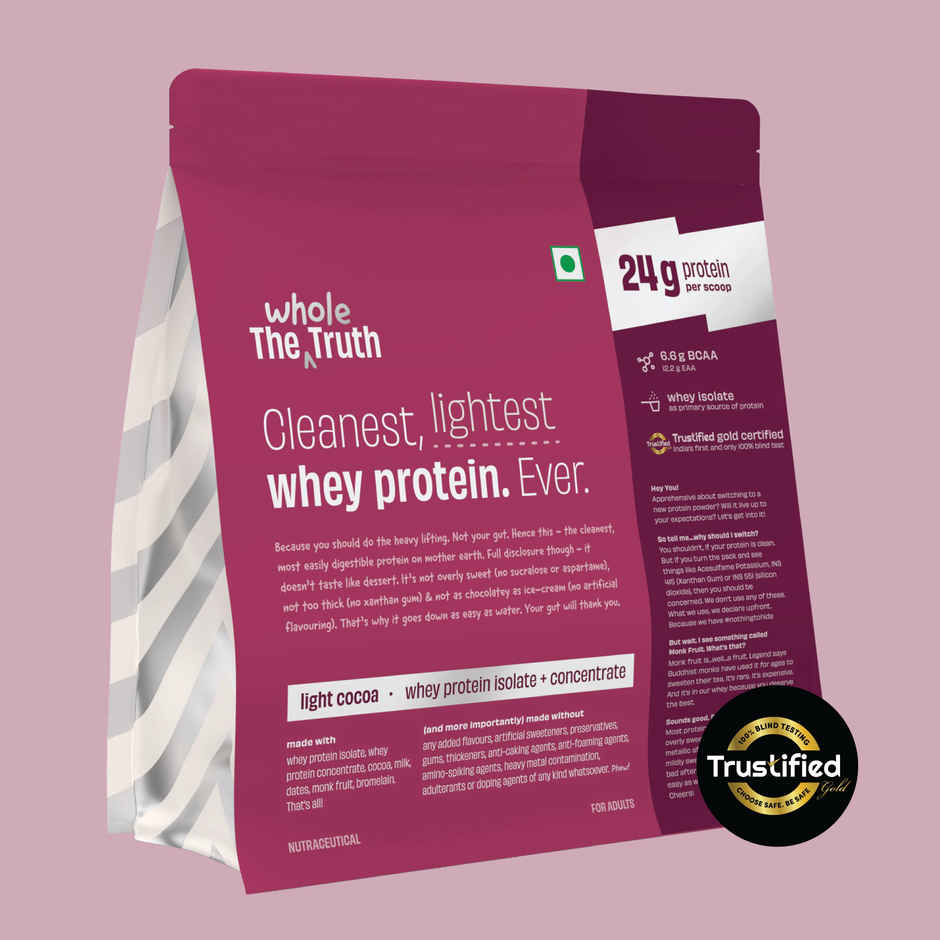 The Whole Truth Whey Protein Powder Light Cocoa (24g Protein Per Scoop)