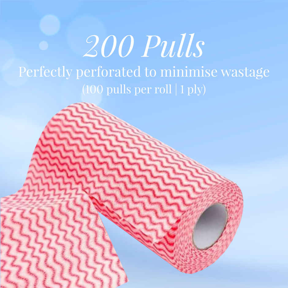 Origami Non-Woven Kitchen Towel Roll | Washable & Reusable | 200 Sheets