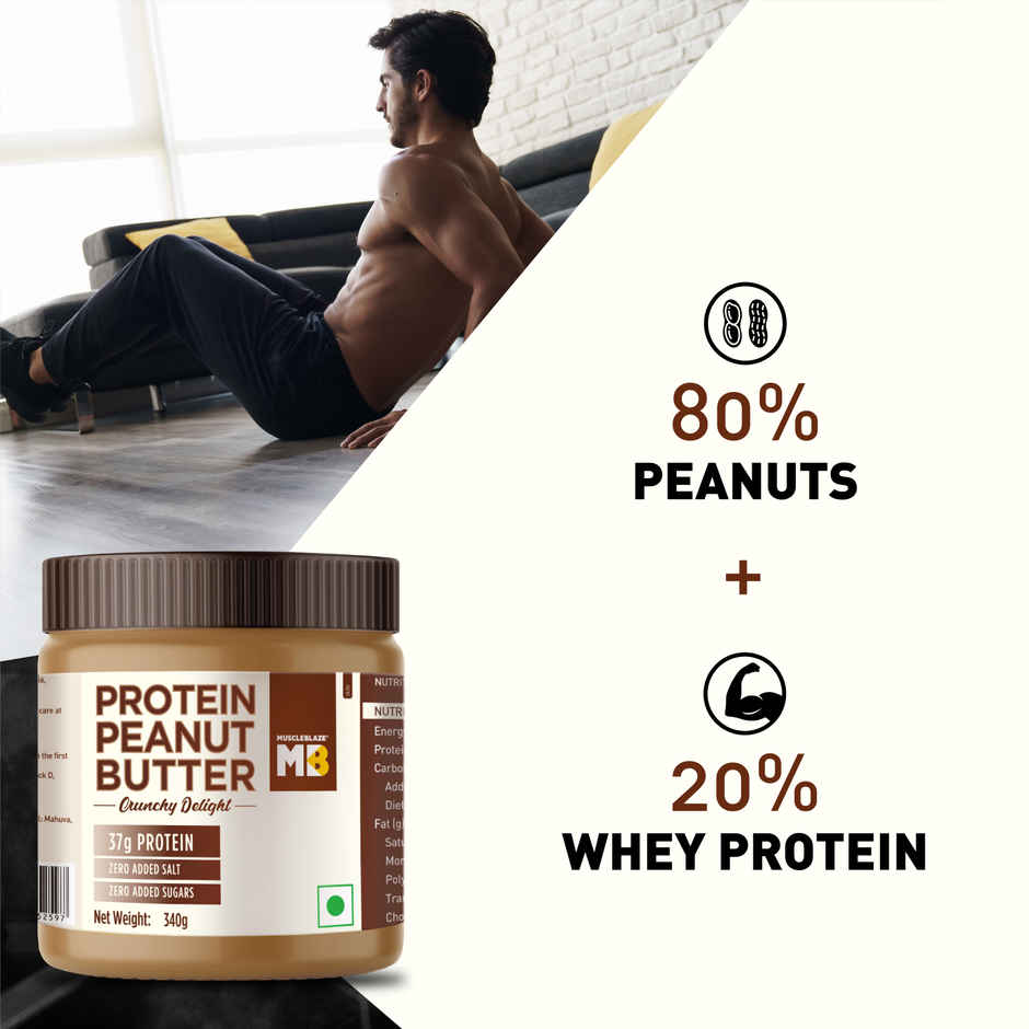 MuscleBlaze High Protein Natural Peanut Butter Crunchy Delight