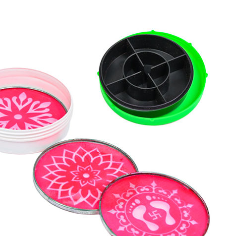 Disco Rangoli Stencil | 4 Inch | Tota |Assorted Designs
