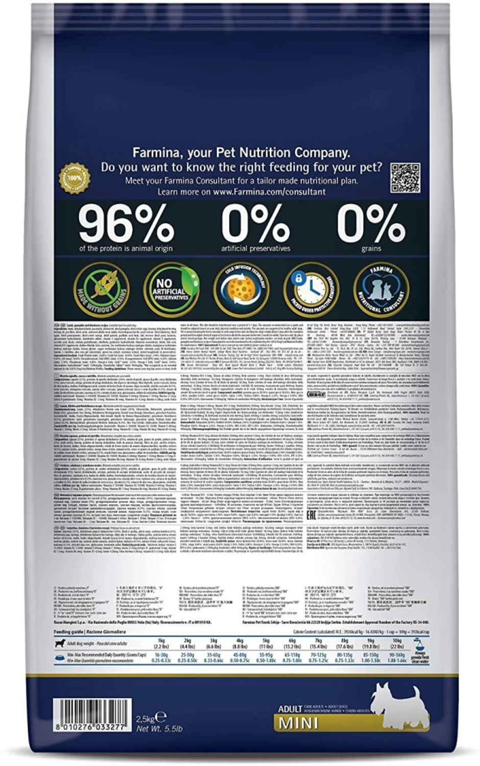 Farmina N&D Grain Free Pumpkin Lamb And Blueberry Adult Mini Dog Food