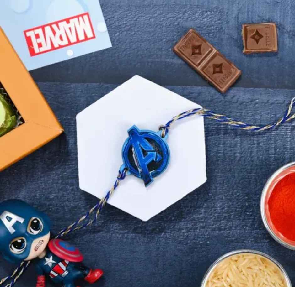 FlowerAura Avengers Rakhi Blue