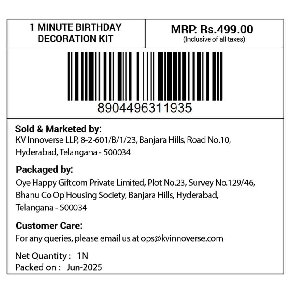 Quick Birthday Decoration Kit | Instant Decoration Quick Party Setup | Propcon