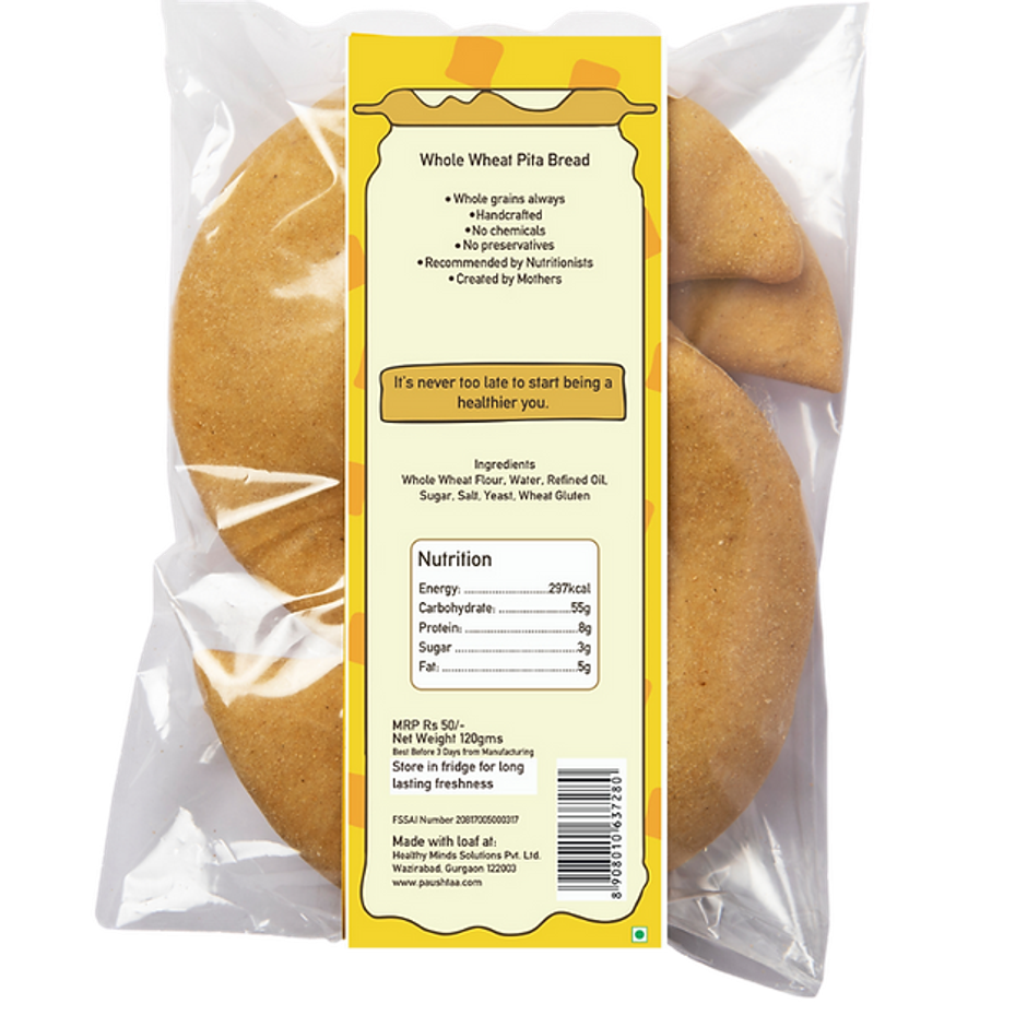 Paushtaa Whole Wheat Pita Bread