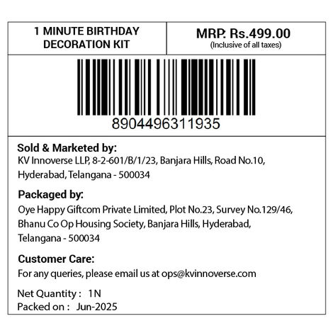 Quick Birthday Decoration Kit | Instant Decoration Quick Party Setup | Propcon